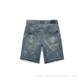 OEM Vintage Washed Distressed Jean Shorts Men